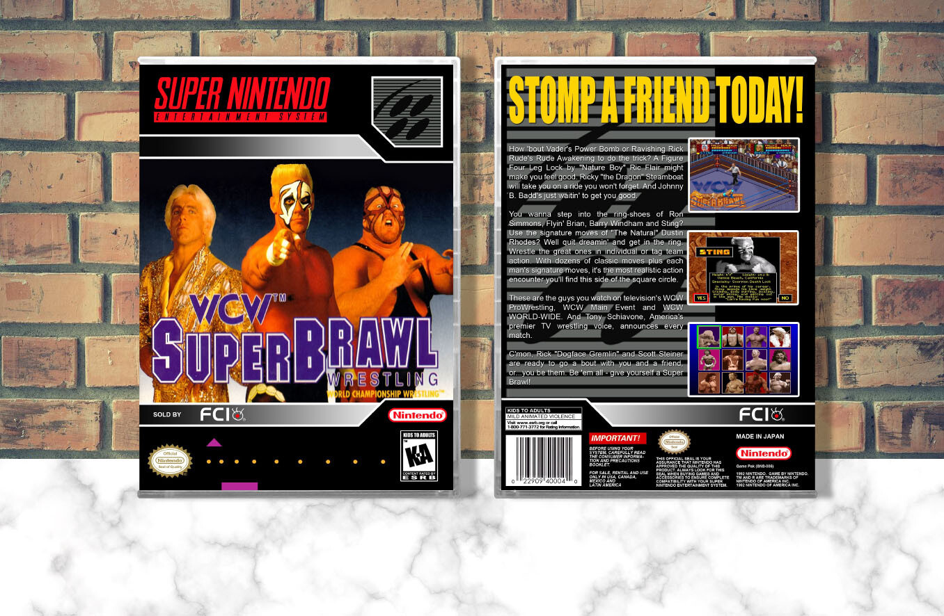 WCW SuperBrawl Wrestling, Case Color: CLEAR (Transparent)