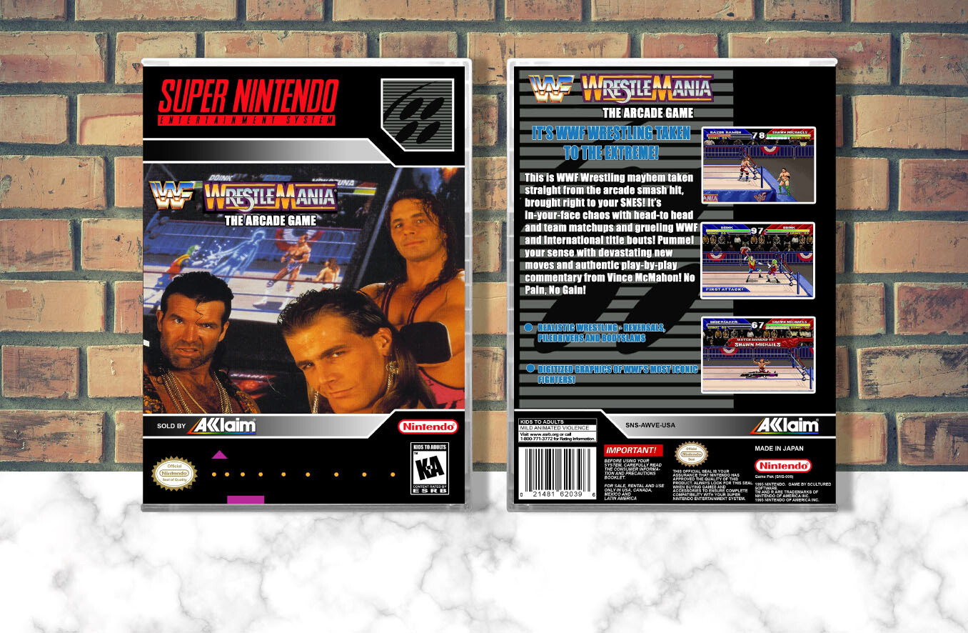 WWF WrestleMania: The Arcade Game, Case Color: CLEAR (Transparent)