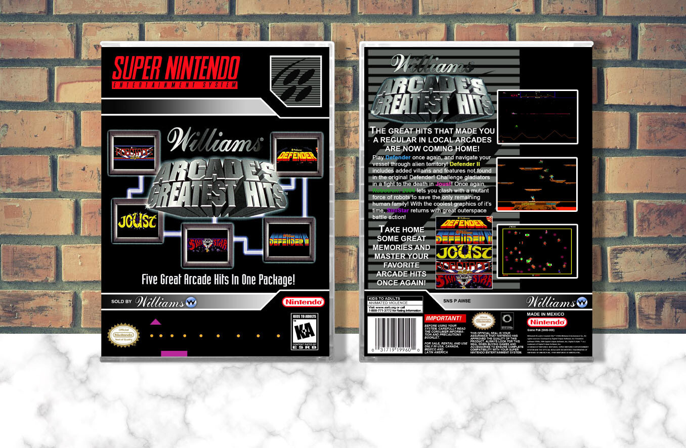 Williams Arcade&#39;s Greatest Hits, Case Color: CLEAR (Transparent)