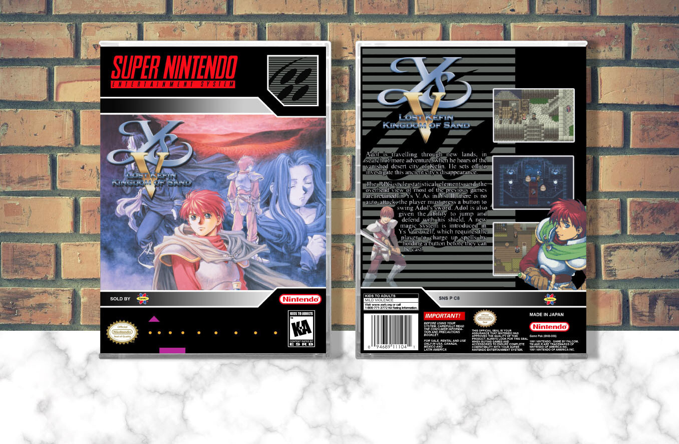 Ys V: Lost Kefin Kingdom of Sand, Case Color: CLEAR (Transparent)