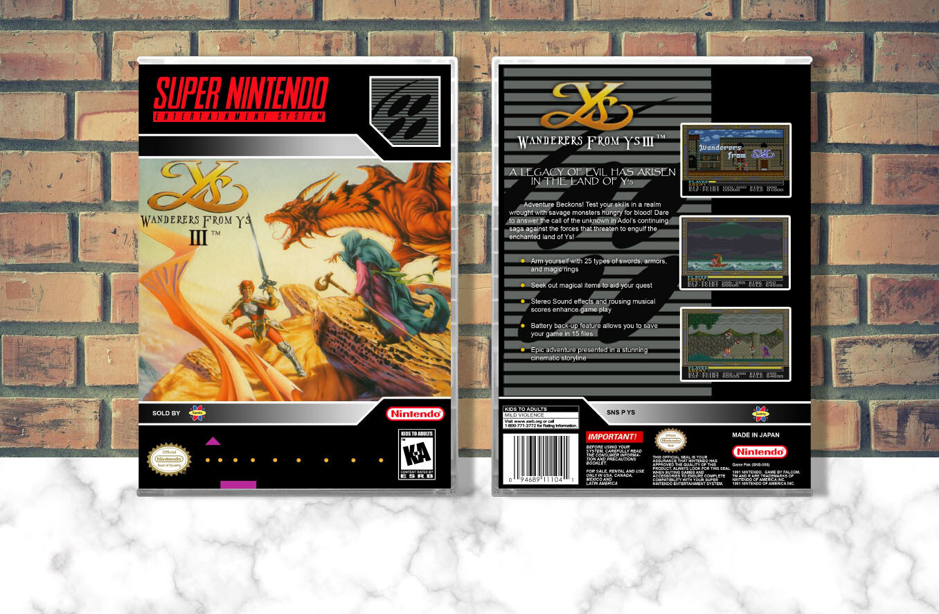 Ys III: Wanderers from Ys, Case Color: CLEAR (Transparent)