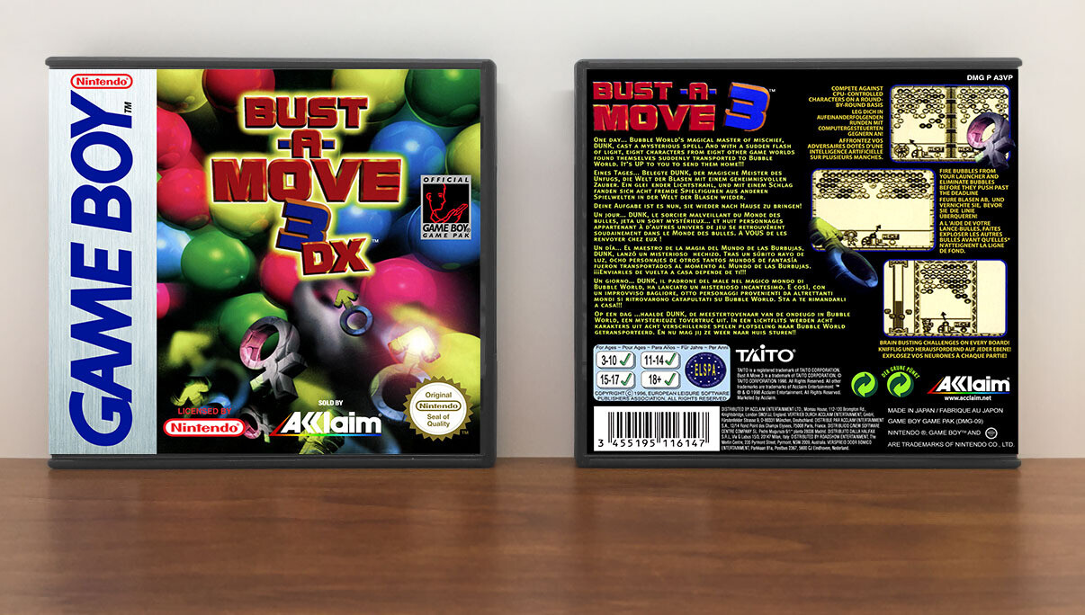 Bust-a-Move 3 DX (PAL), Artwork Spine Color: Chrome