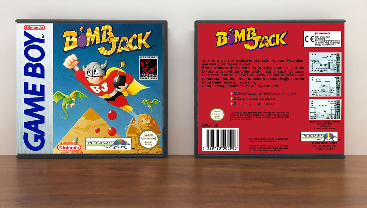 Bomb Jack (PAL), Artwork Spine Color: Chrome