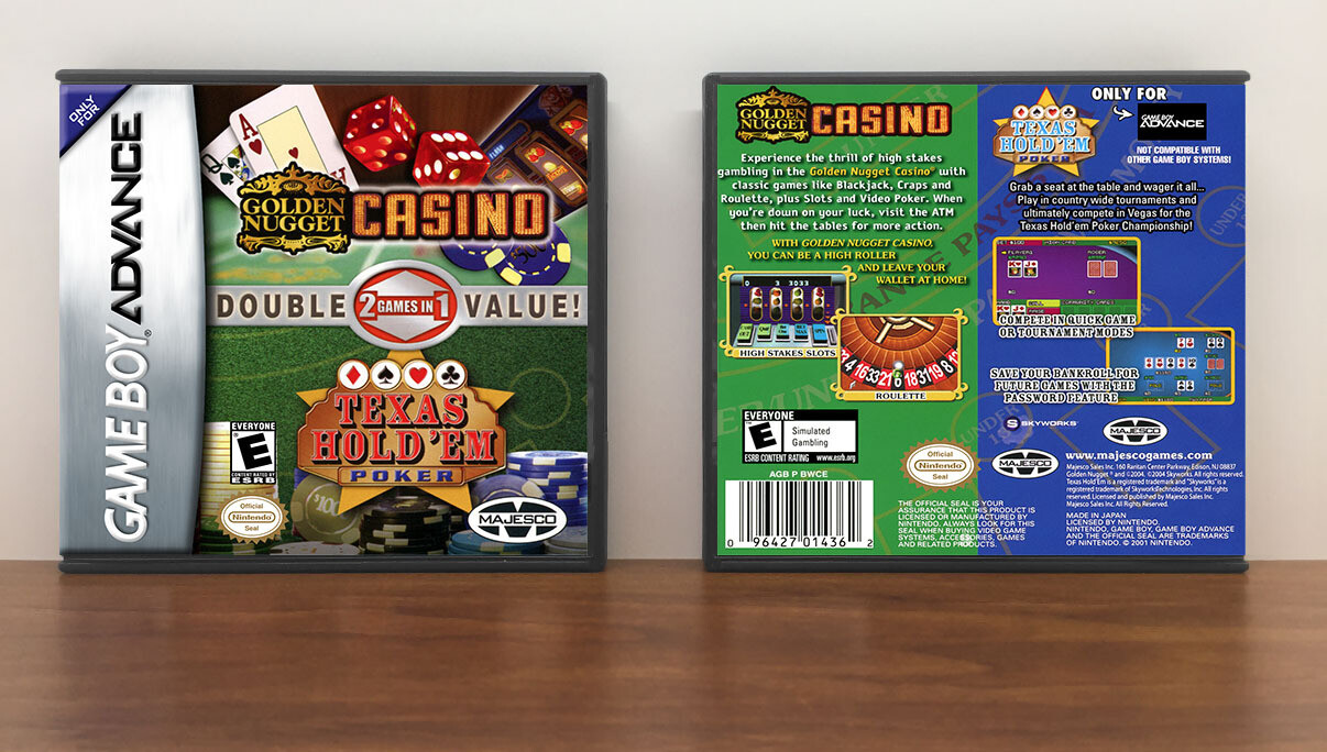 2-In-1 Double Pack - Golden Nugget Casino / Texas Hold &#39;Em, Artwork Spine Color: Chrome