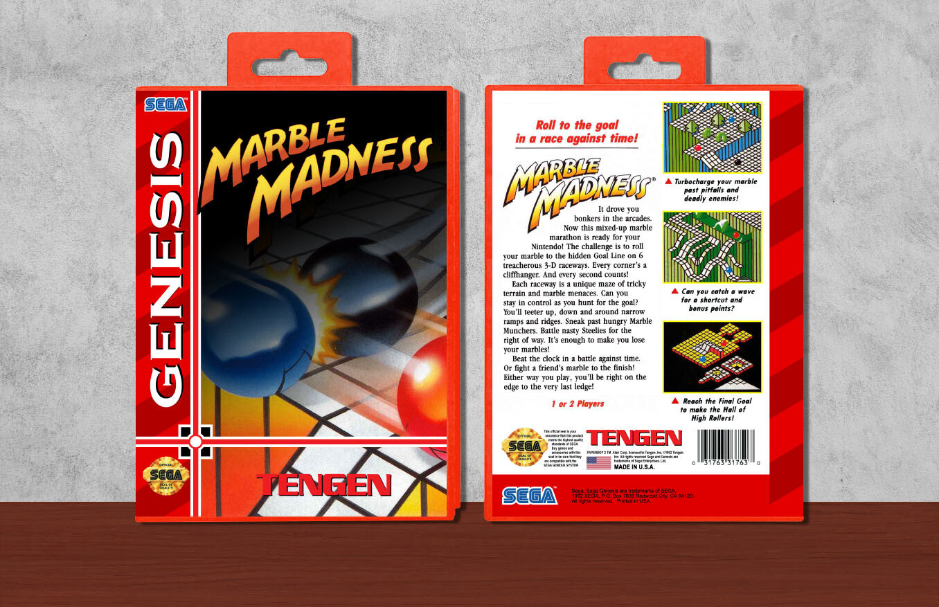 Marble Madness (Tengen), Case Color: Red