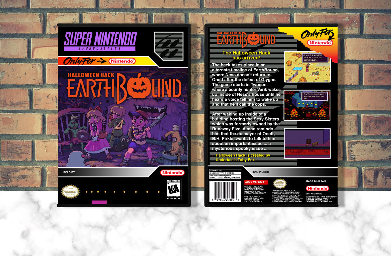 Earthbound Halloween Hack (Repro Spine), Case Color: DARK GREY (OEM DS CASE COLOR)