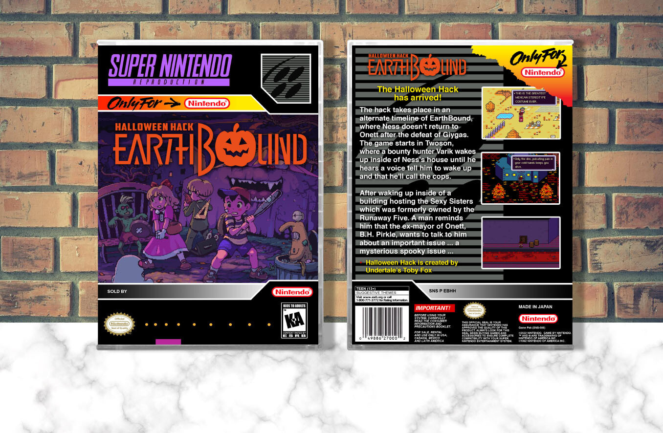 Earthbound Halloween Hack (Repro Spine), Case Color: CLEAR (Transparent)