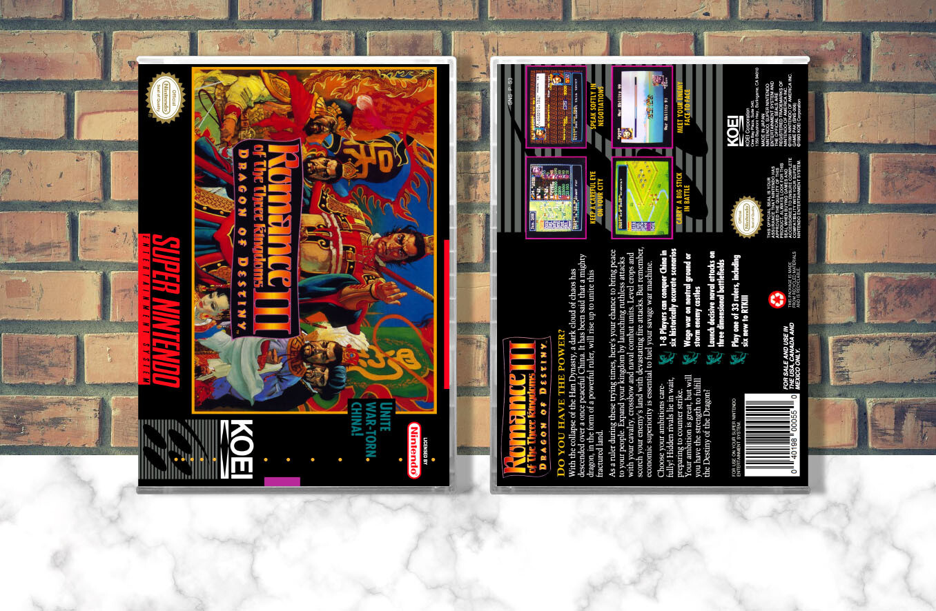 Romance of the Three Kingdoms III: Dragon of Destiny, Case Color: CLEAR (Transparent)