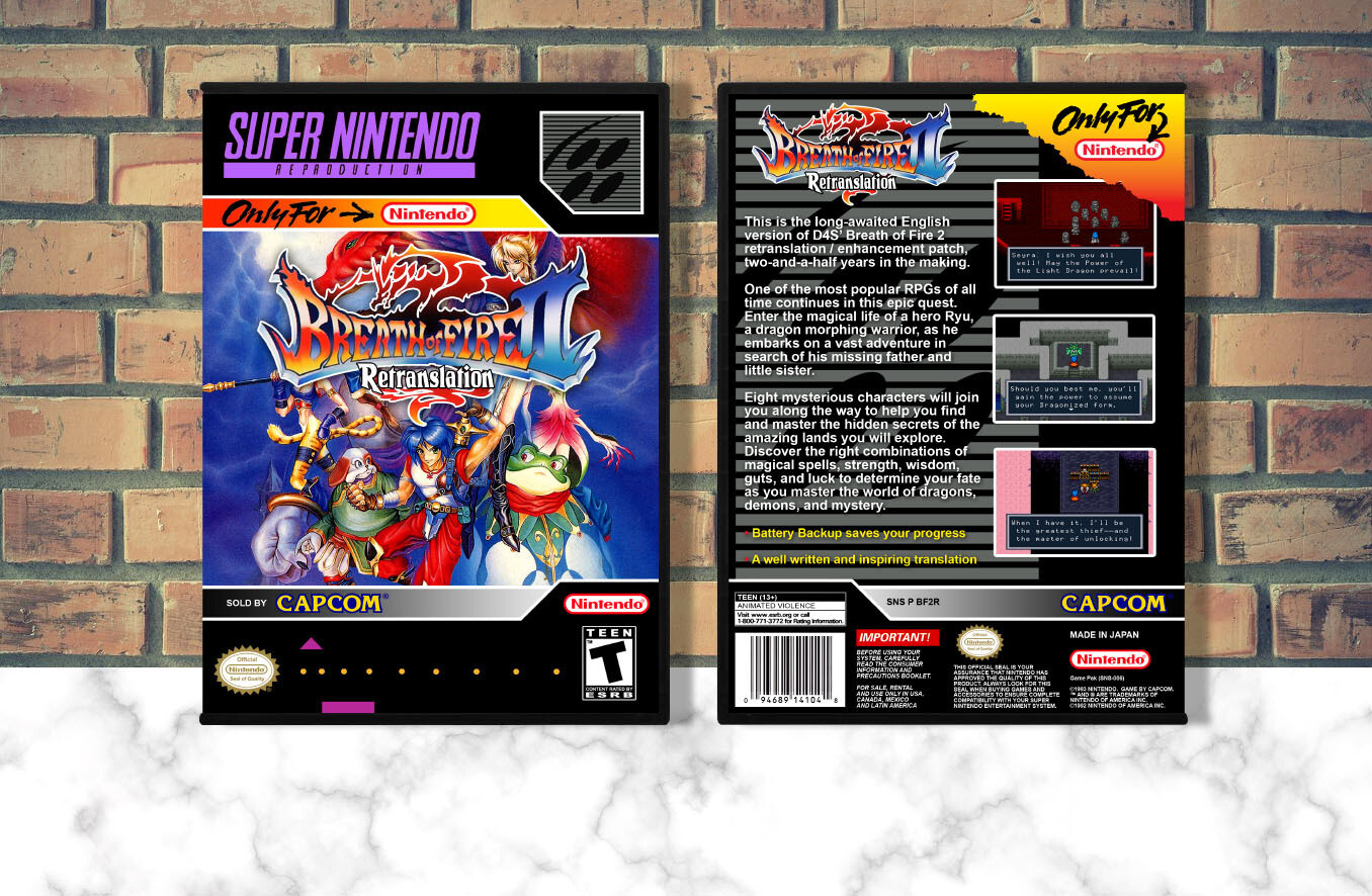 Breath of Fire II Retranslation (Repro Spine), Case Color: DARK GREY (OEM DS CASE COLOR)