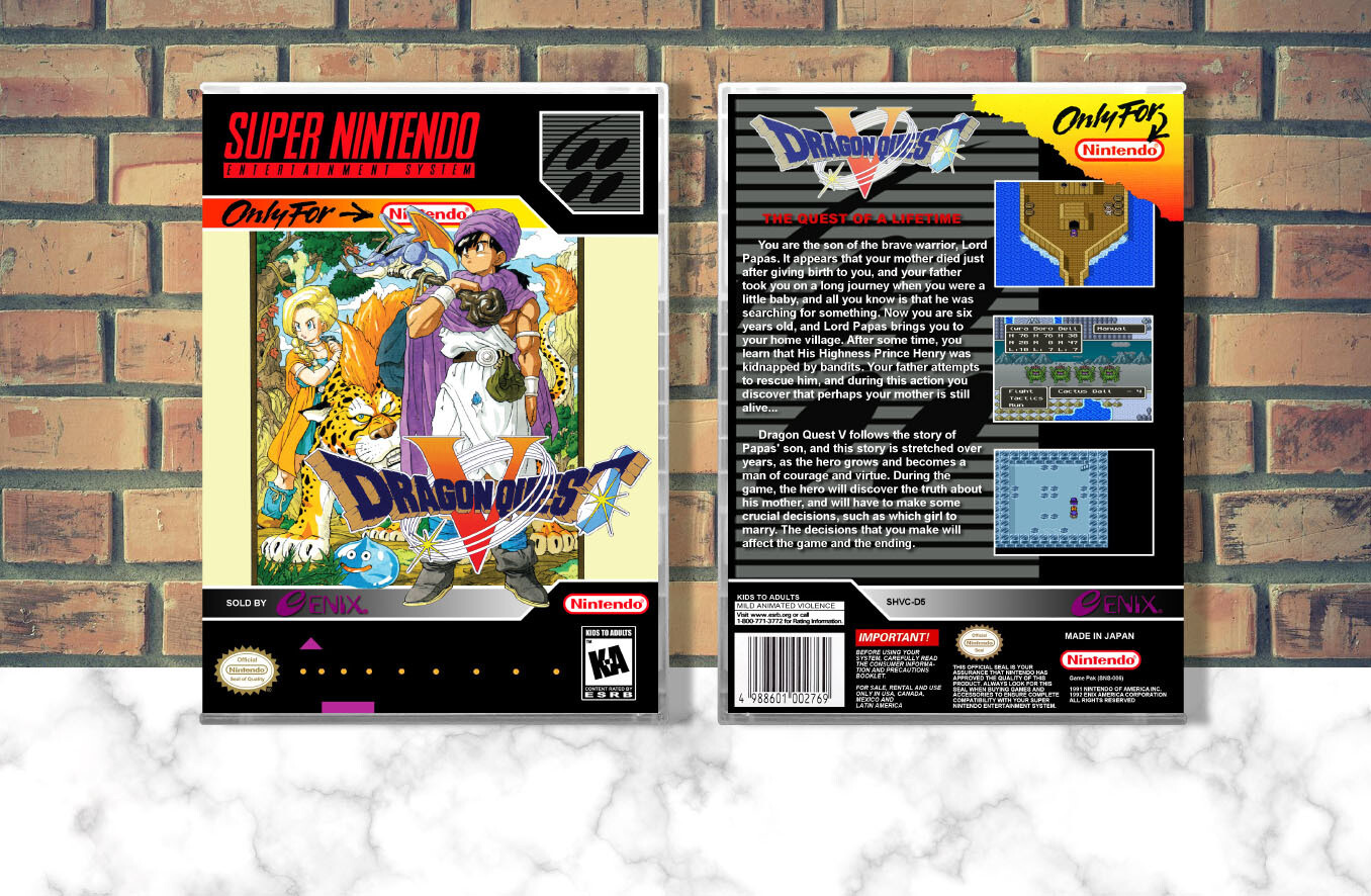 Dragon Quest V, Case Color: CLEAR (Transparent)