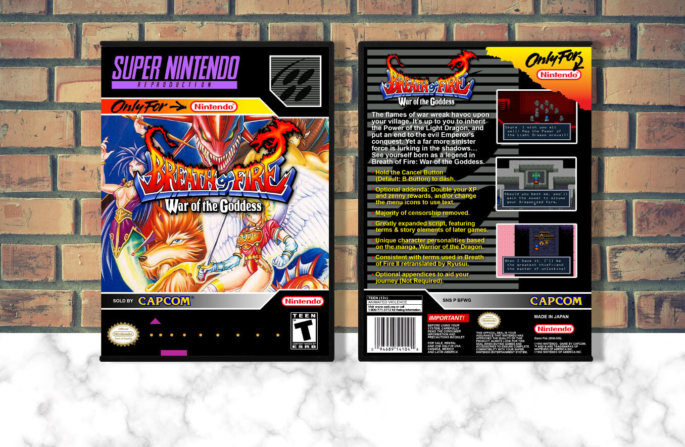 Breath of Fire: War of the Goddess (Repro Spine), Case Color: DARK GREY (OEM DS CASE COLOR)