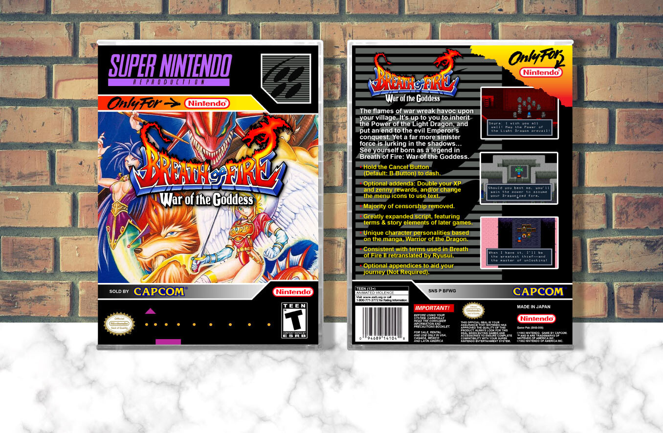 Breath of Fire: War of the Goddess (Repro Spine), Case Color: CLEAR (Transparent)