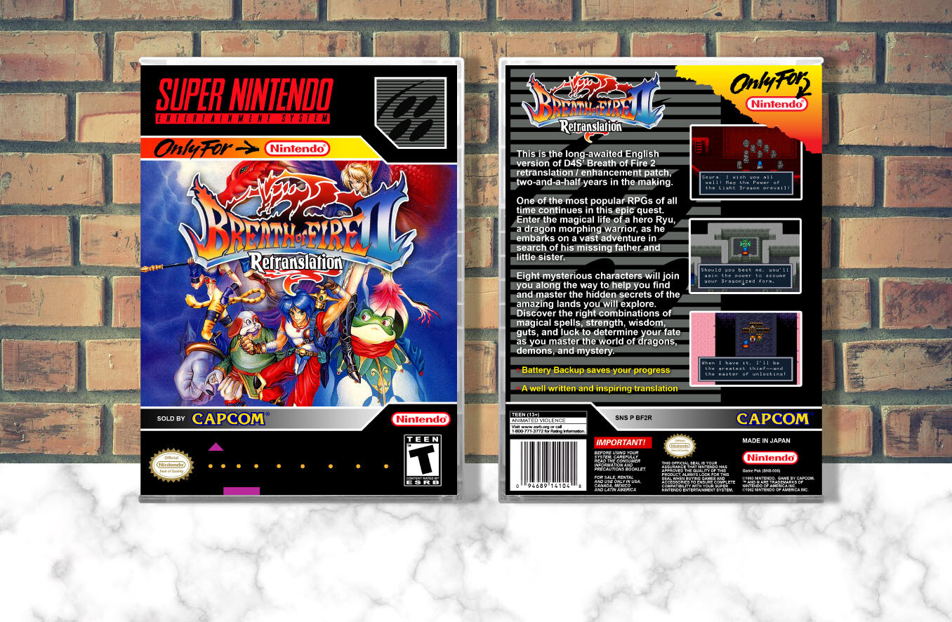 Breath of Fire II Retranslation, Case Color: CLEAR (Transparent)