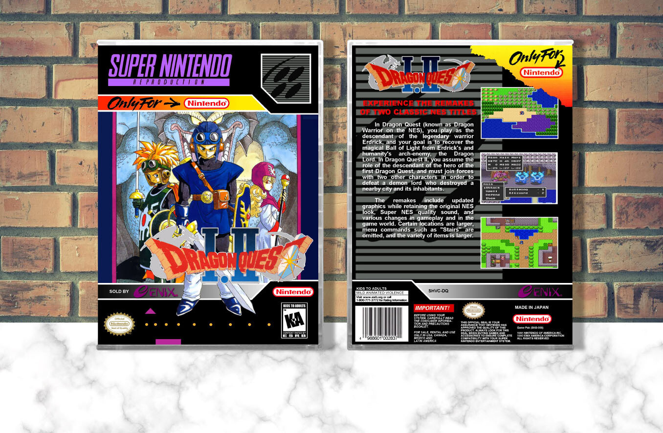 Dragon Quest I &amp; II (Repro Spine), Case Color: CLEAR (Transparent)