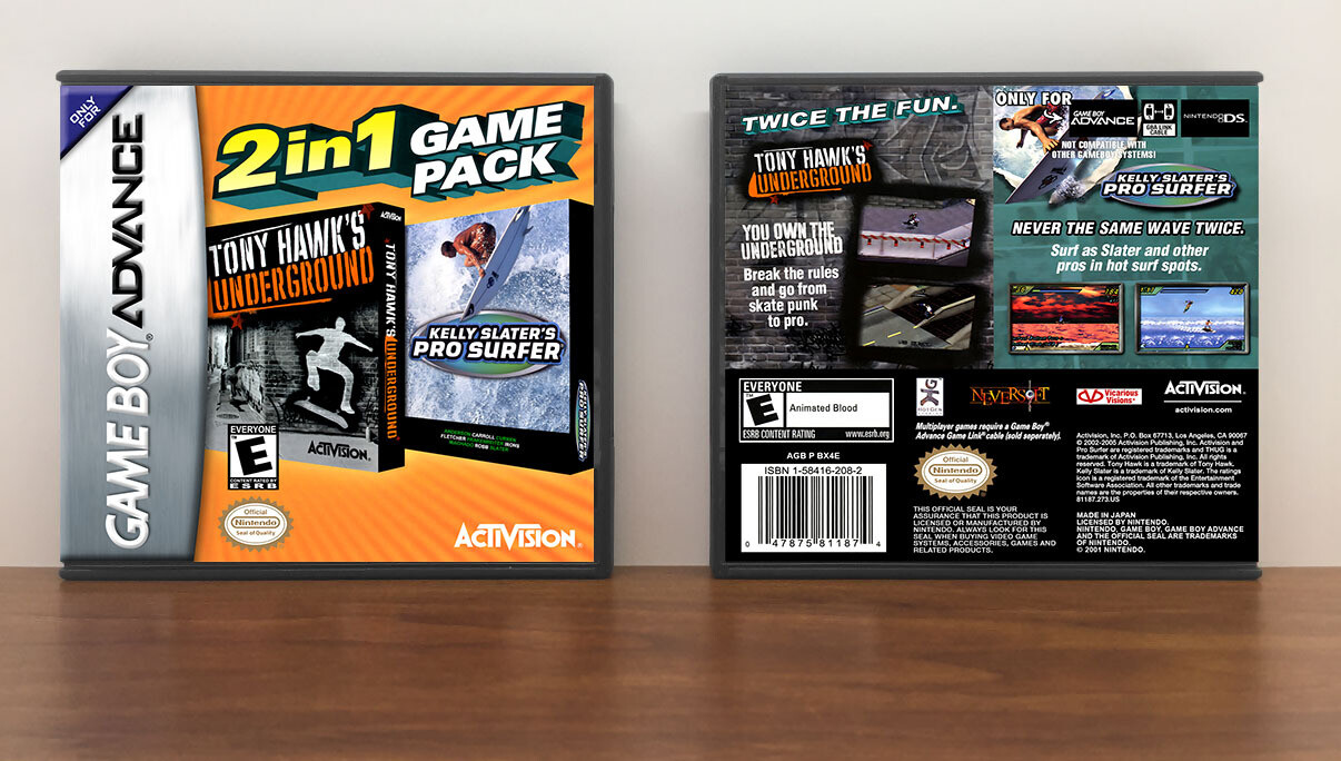 2-In-1 Game Pack: Tony Hawk&#39;s Underground / Kelly Slater&#39;s Pro Surfer, Artwork Spine Color: Chrome