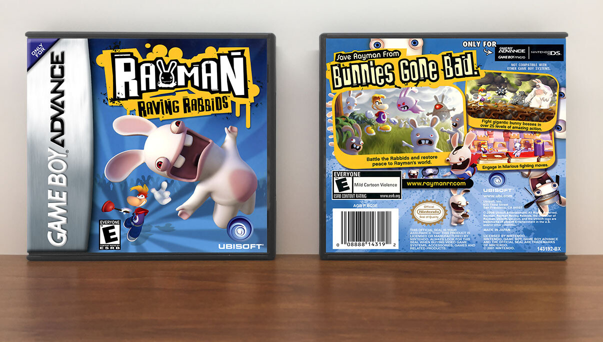 Rayman Raving Rabbids, Artwork Spine Color: Chrome