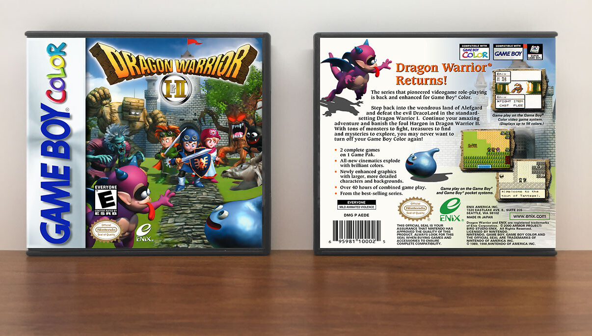 Dragon Warrior I &amp; II, Artwork Spine Color: Chrome