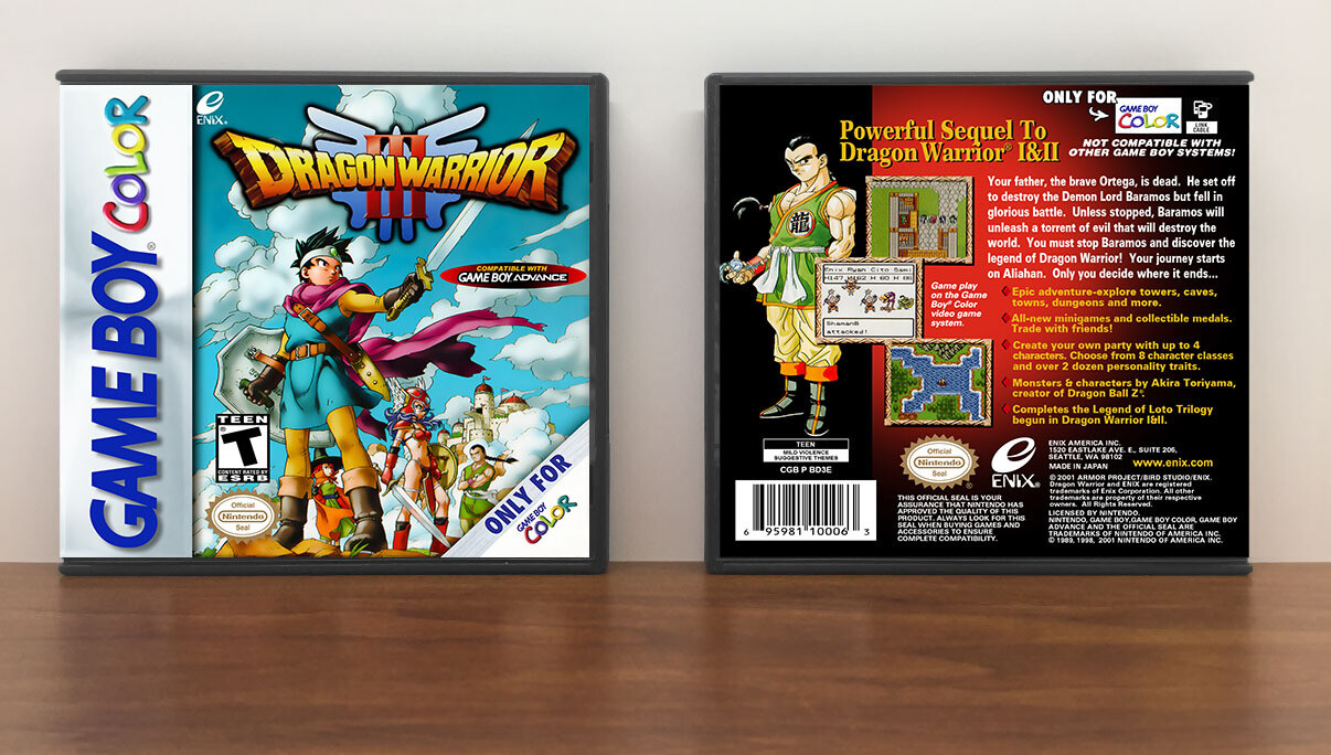 Dragon Warrior III, Artwork Spine Color: Chrome