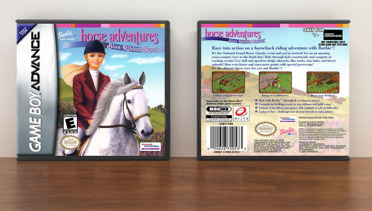 Barbie Software - Horse Adventures: Blue Ribbon Race, Artwork Spine Color: Chrome