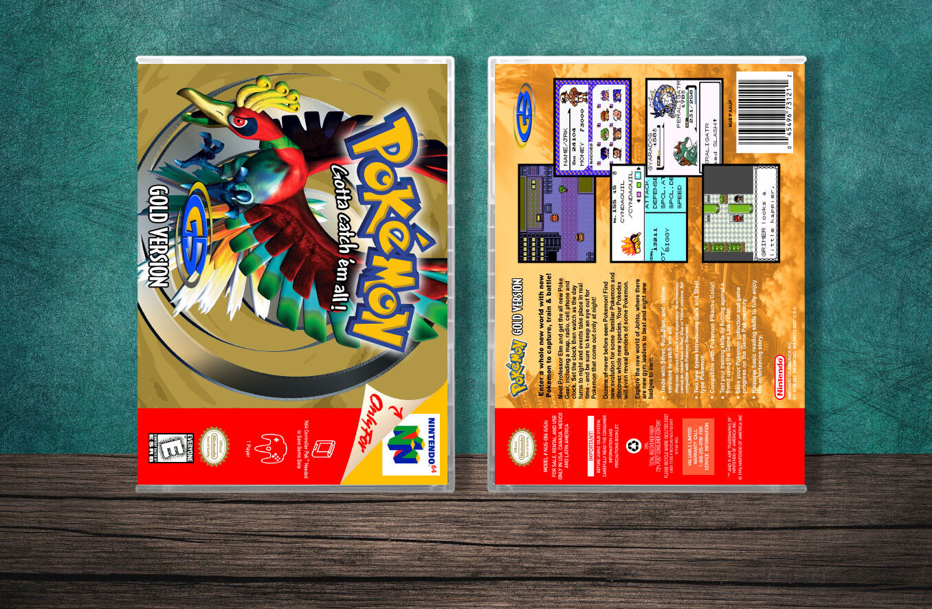 Pokemon Gold Version, Case Color: CLEAR (Transparent)