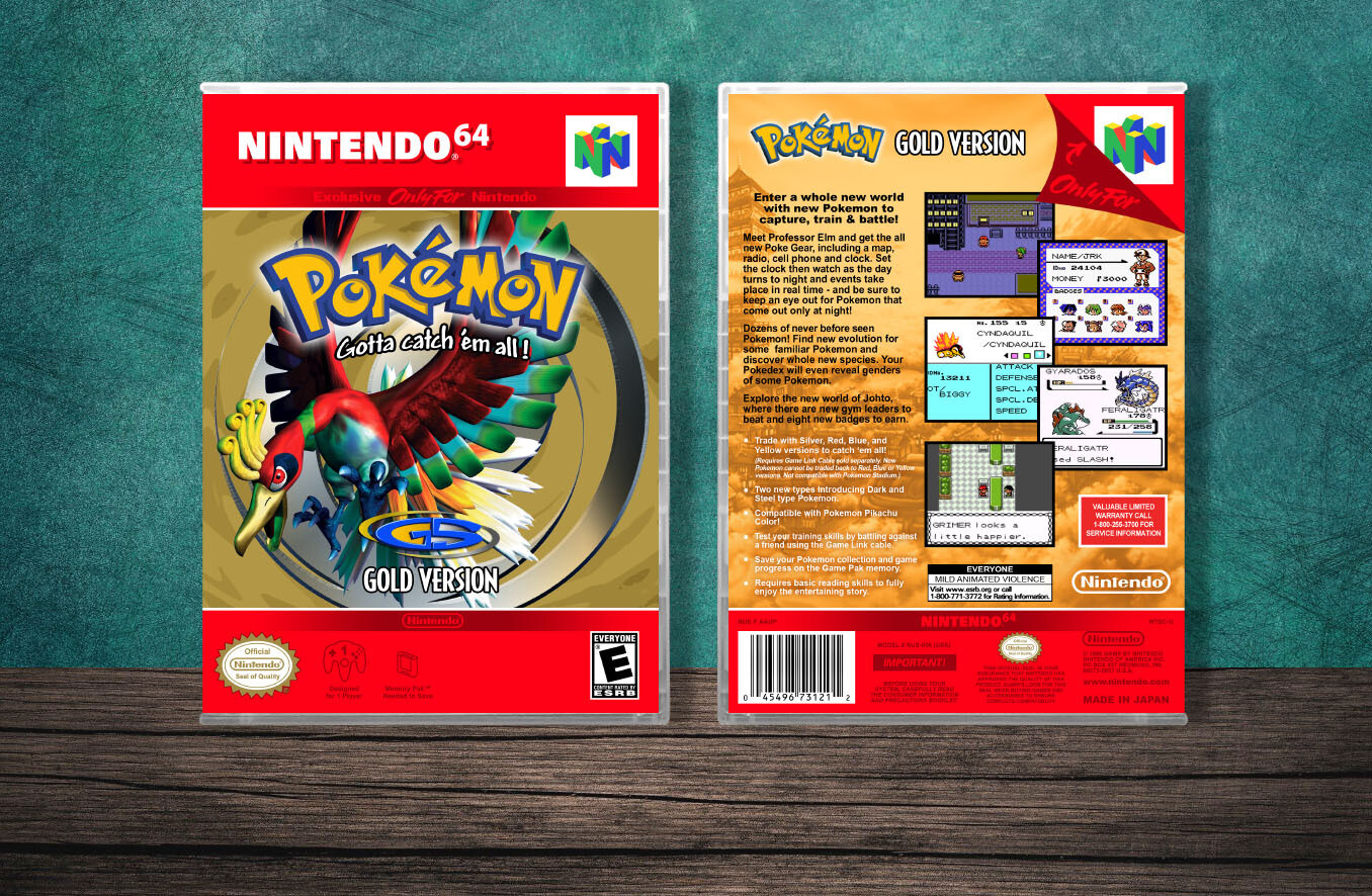 Pokemon Gold Version, Case Color: CLEAR (Transparent)