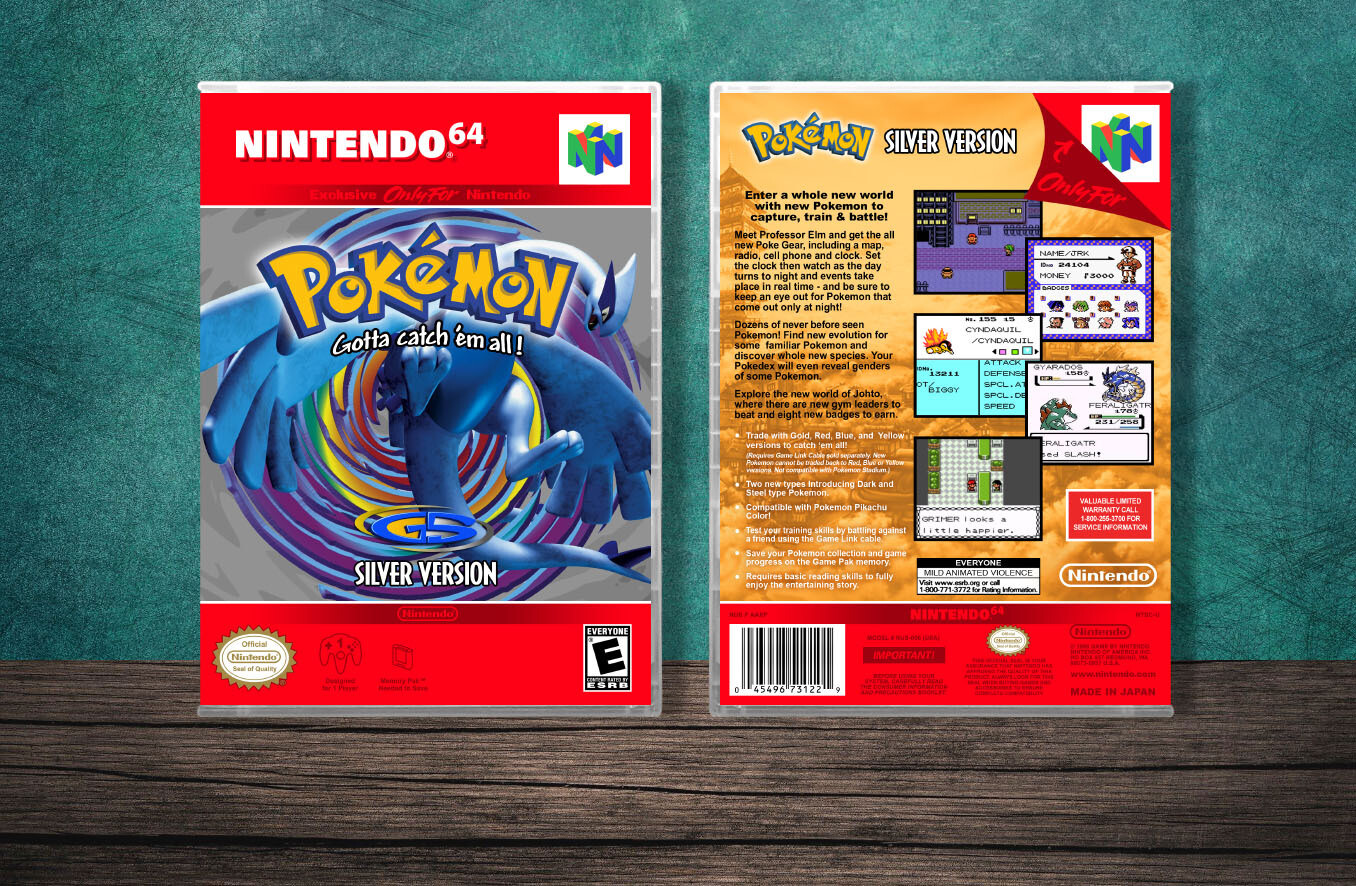 Pokemon Silver Version, Case Color: CLEAR (Transparent)