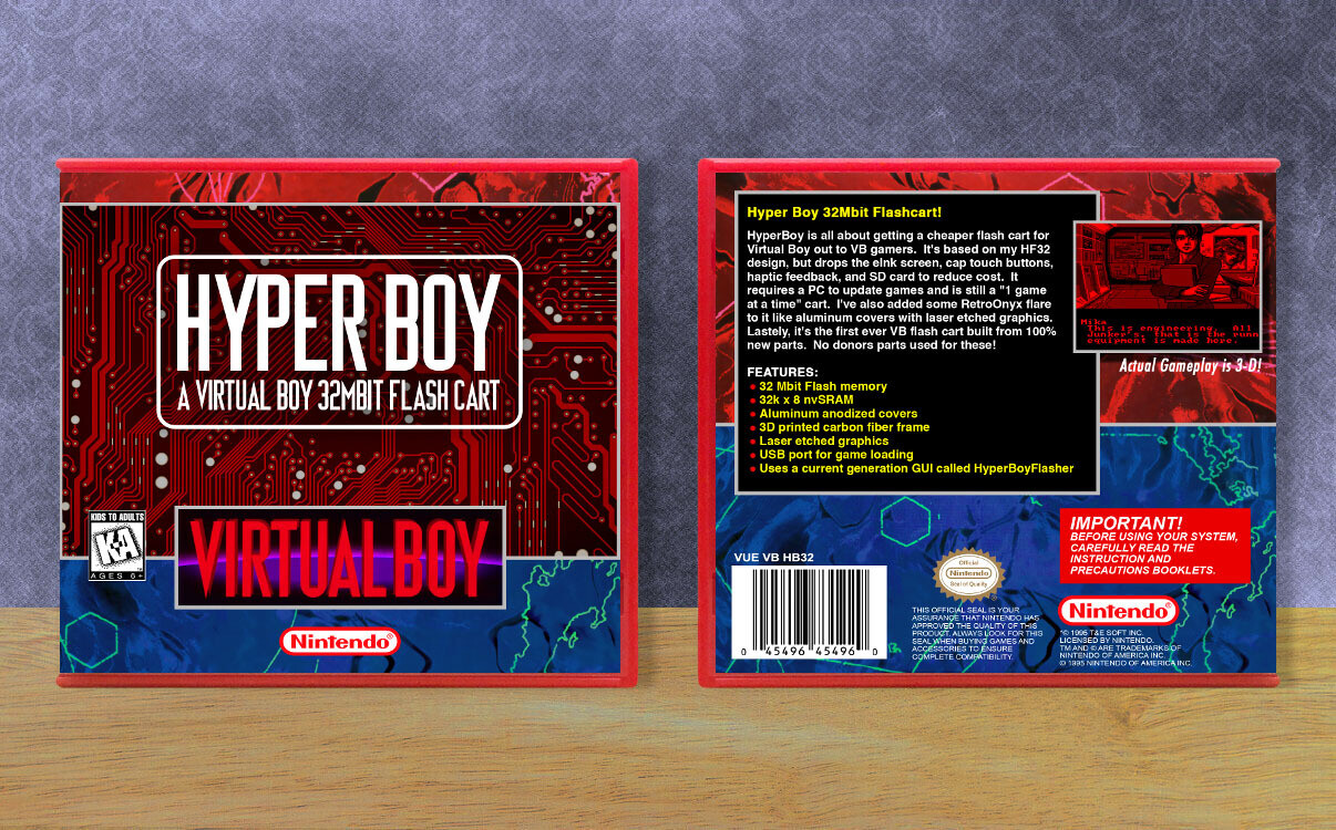 HyperBoy 32Mbit Flash Cart [Modded Case], Case Color: Red