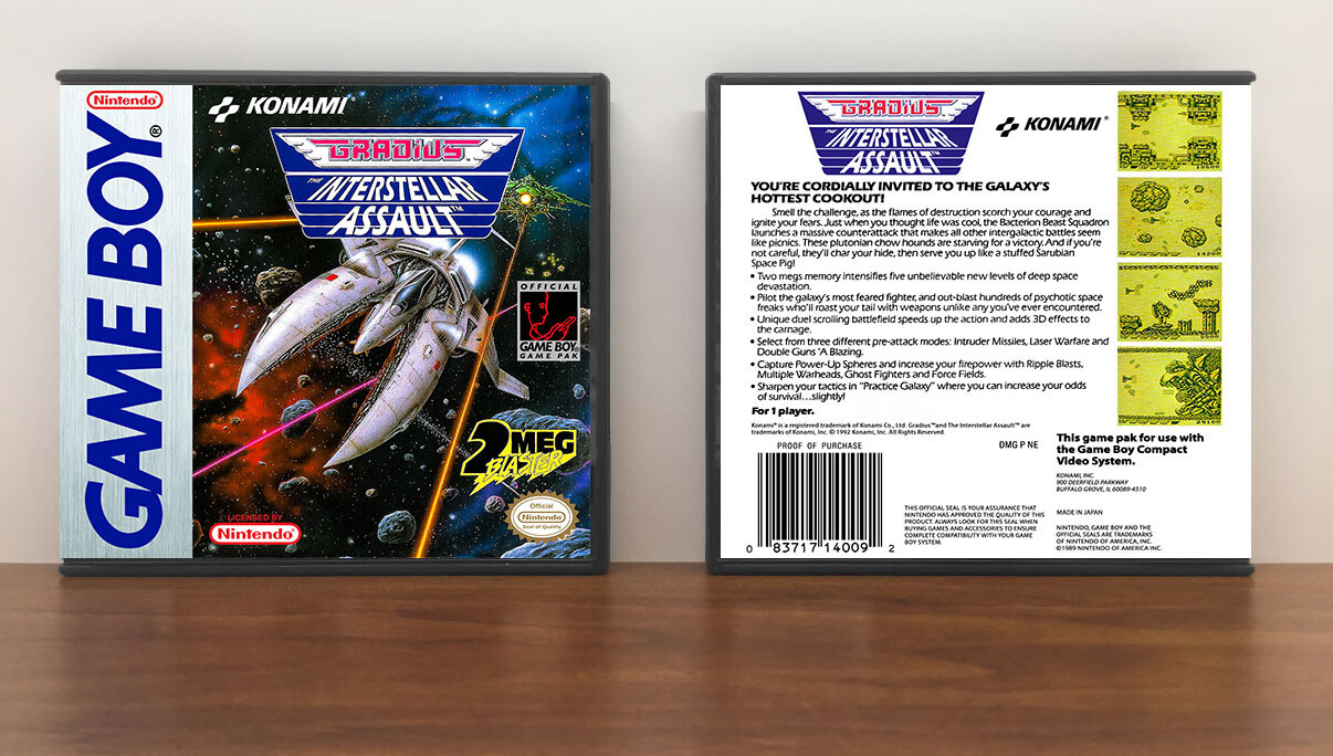 Gradius: The Interstellar Assault, Artwork Spine Color: Chrome