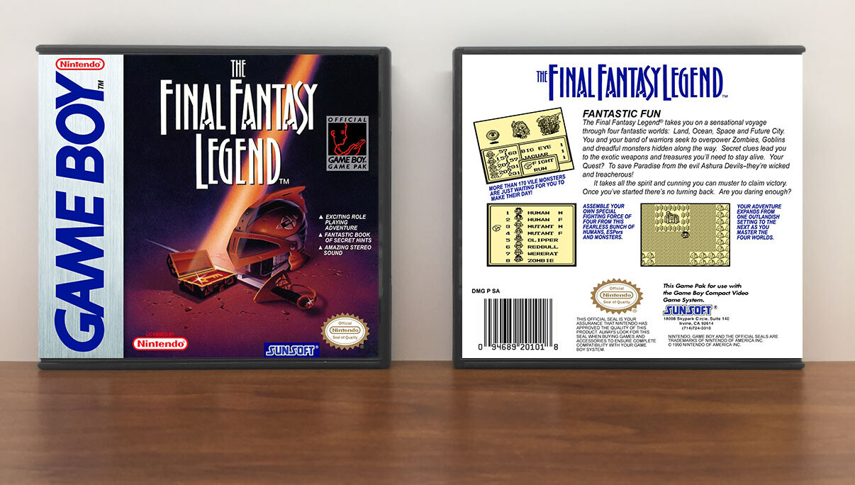 Final Fantasy Legend (Sunsoft), Artwork Spine Color: Chrome