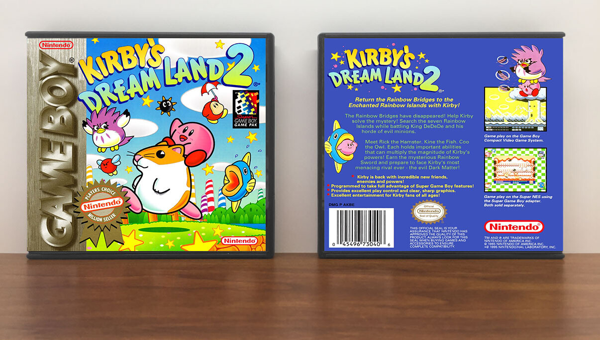 Kirby&#39;s Dreamland 2 (PC), Case Color: DARK GREY (OEM DS CASE COLOR), Artwork Spine Color: (PC) Chrome