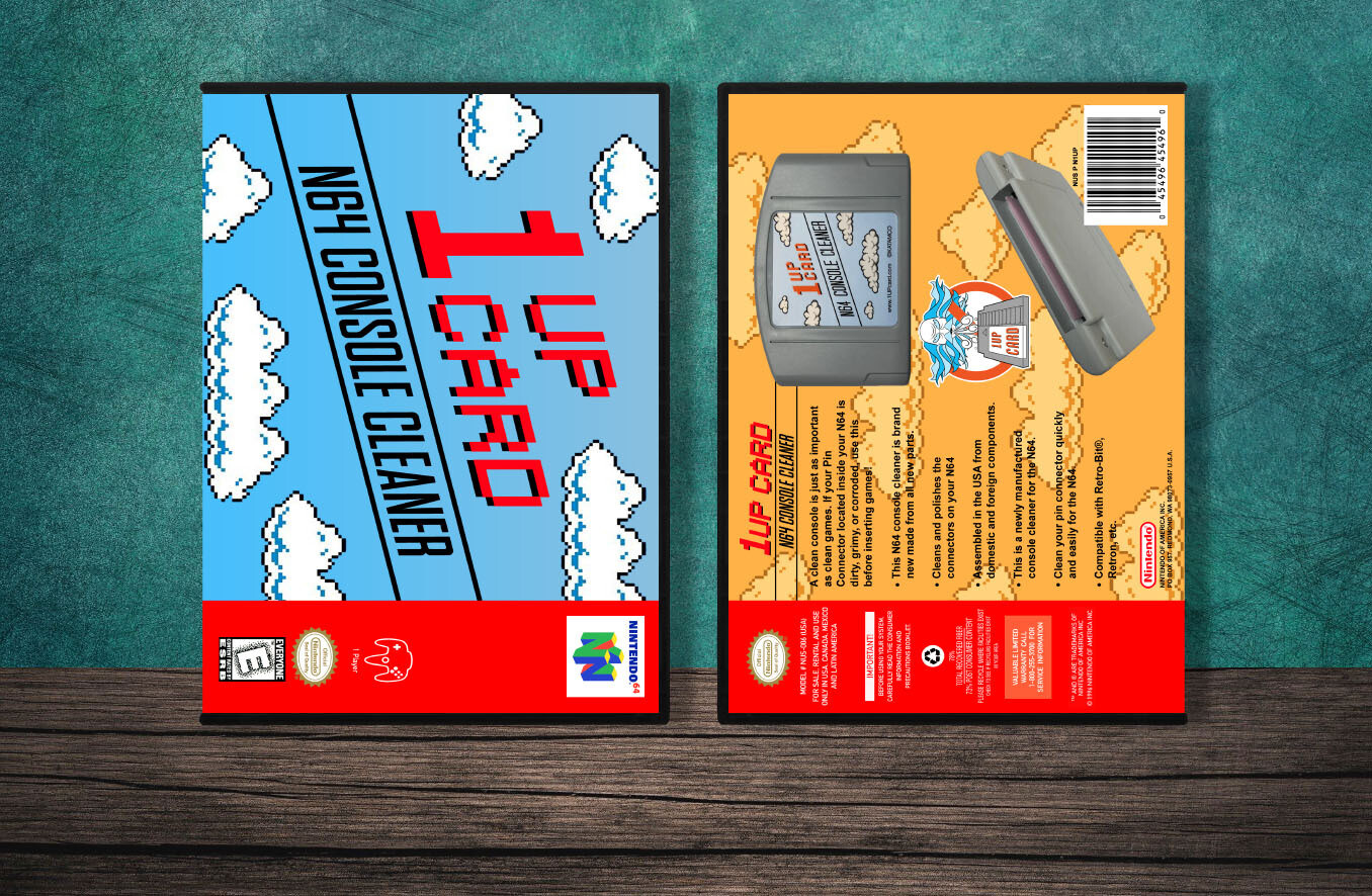 1UP Card - N64 Console Cleaner, Case Color: DARK GREY (OEM DS CASE COLOR)