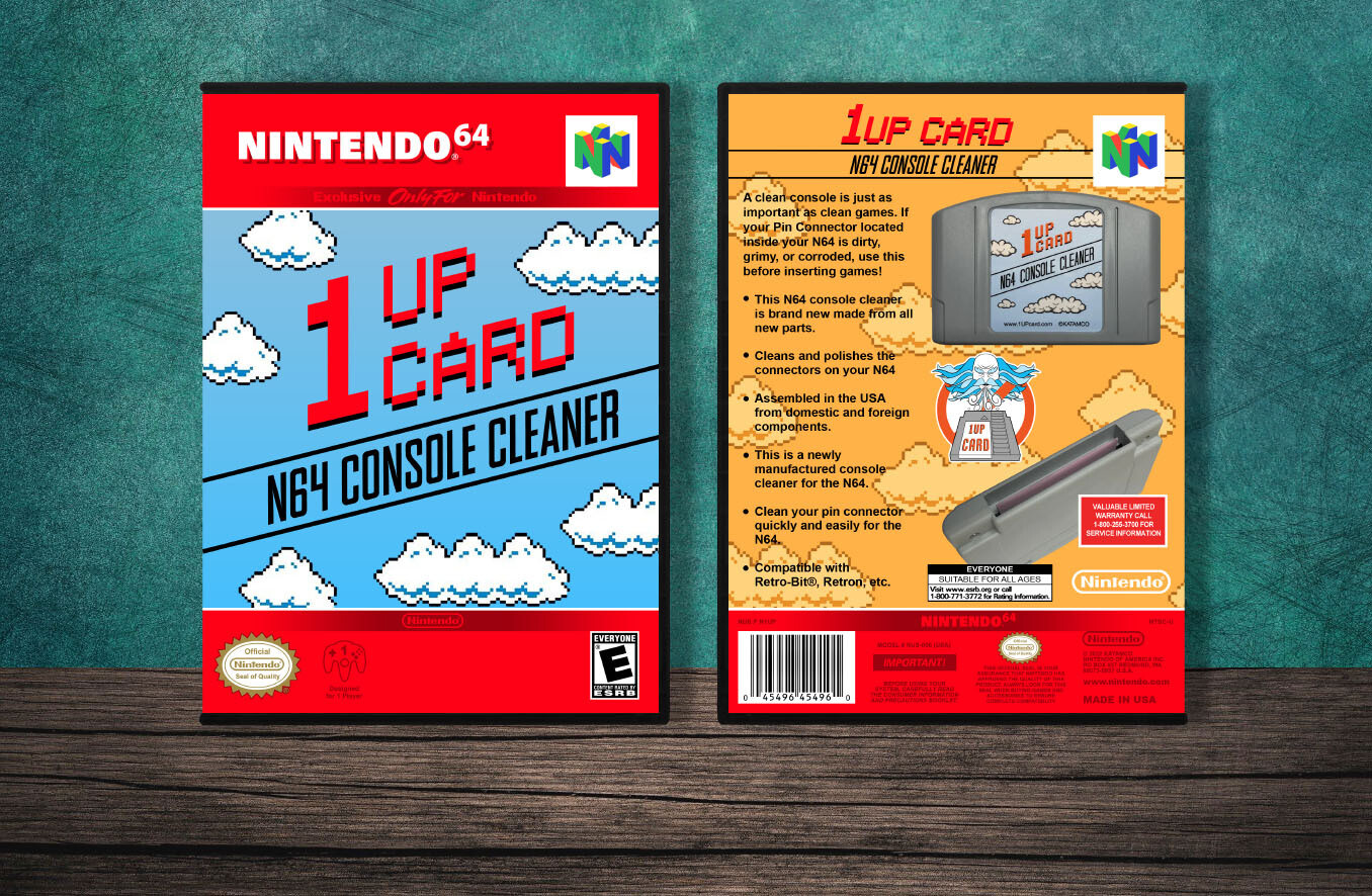 1UP Card - N64 Console Cleaner, Case Color: DARK GREY (OEM DS CASE COLOR)