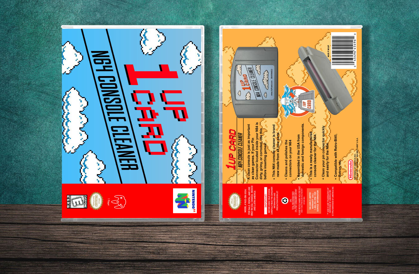 1UP Card - N64 Console Cleaner, Case Color: CLEAR (Transparent)