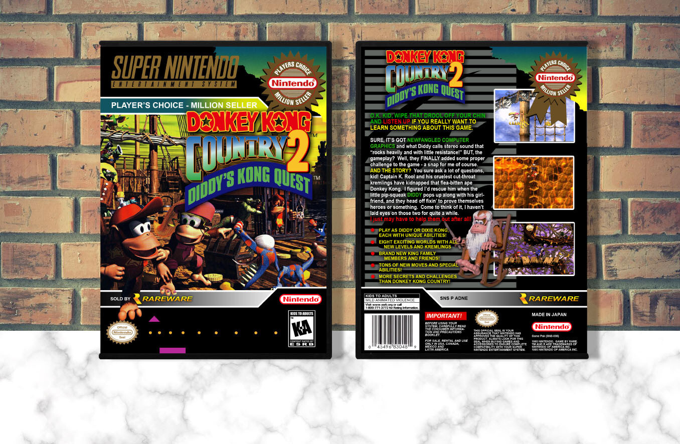 Donkey Kong Country 2: Diddy's Kong Quest (PC), Case Color: DARK GREY (OEM DS CASE COLOR)