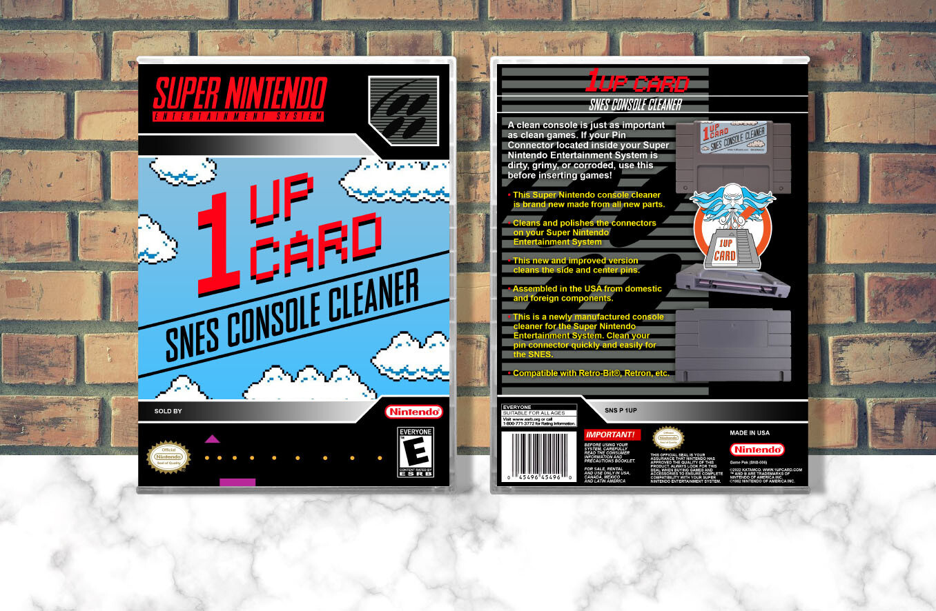 1UP Card - SNES Console Cleaner, Case Color: CLEAR (Transparent)