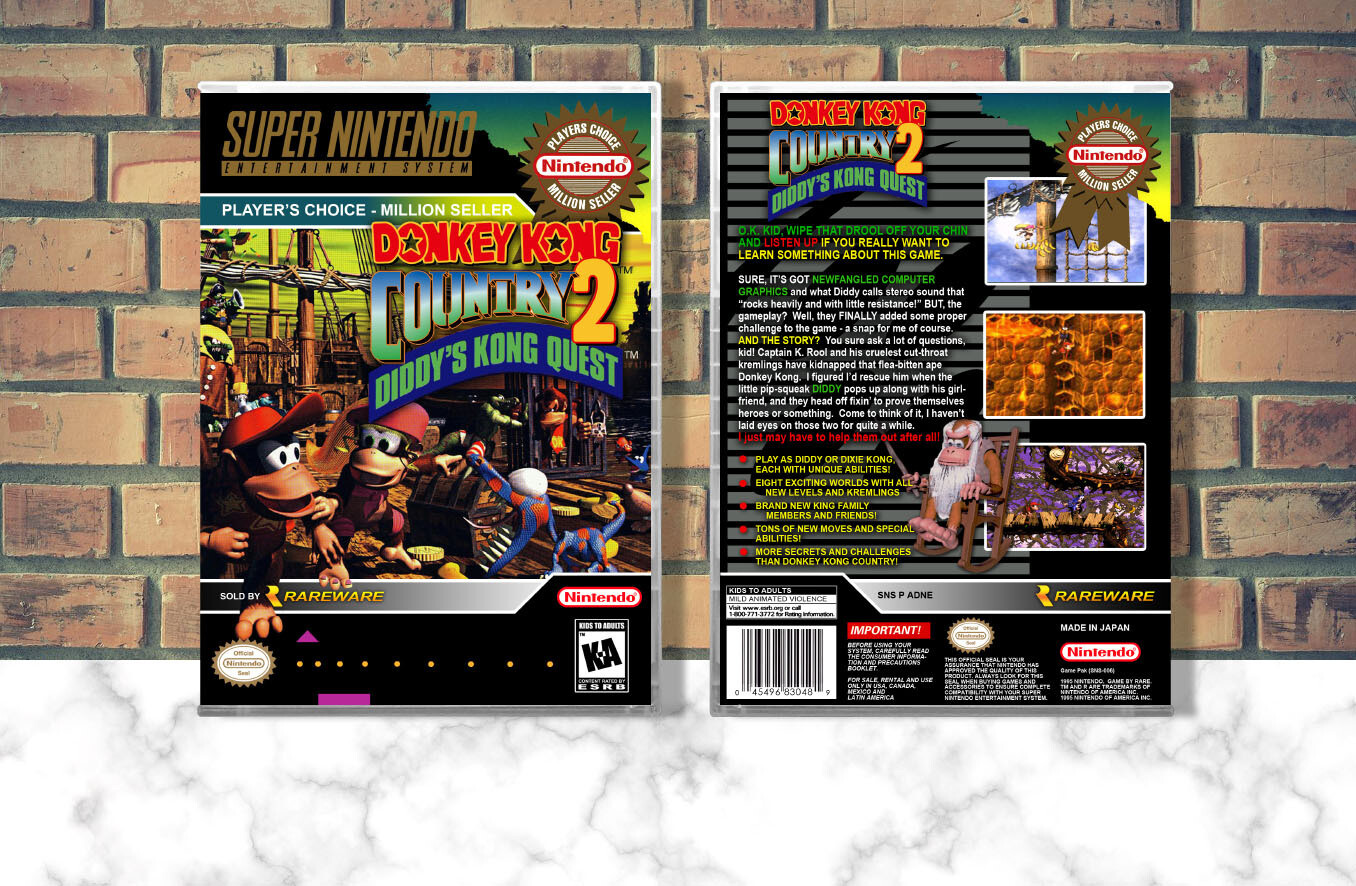 Donkey Kong Country 2: Diddy&#39;s Kong Quest (PC), Case Color: CLEAR (Transparent)