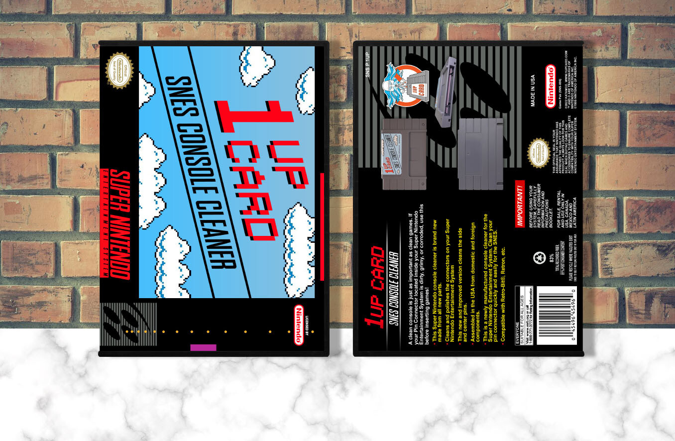 1UP Card - SNES Console Cleaner, Case Color: DARK GREY (OEM DS CASE COLOR)