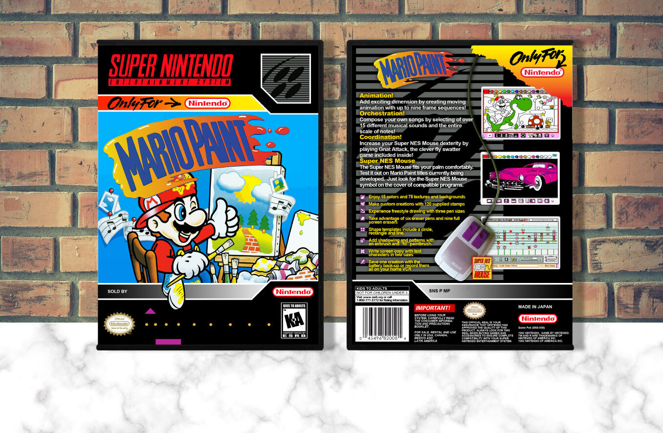 Mario Paint SNES Video Game Case   3509290795 