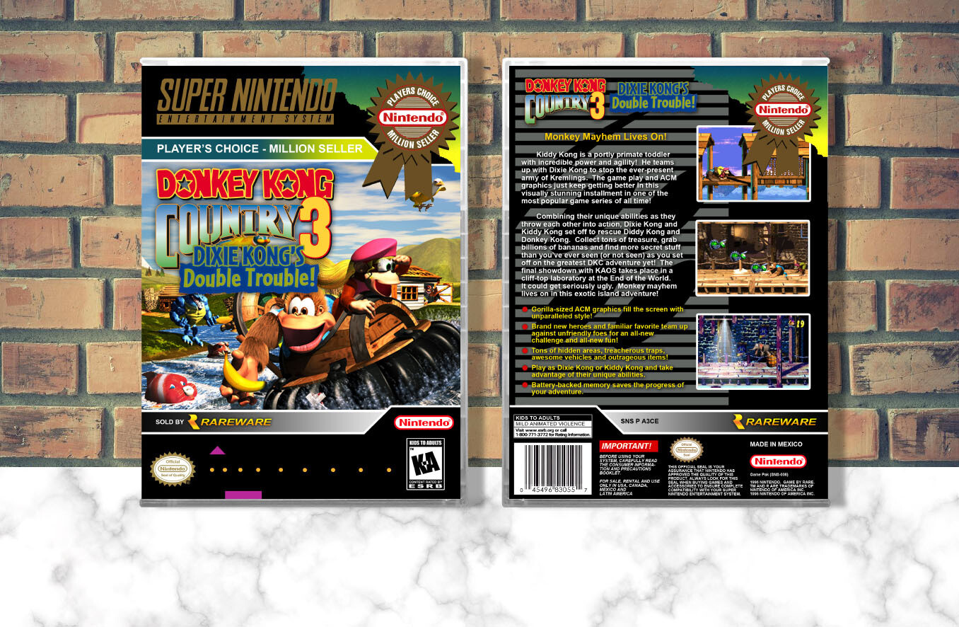 Donkey Kong Country 3: Dixie Kong&#39;s Double Trouble (PC), Case Color: CLEAR (Transparent)