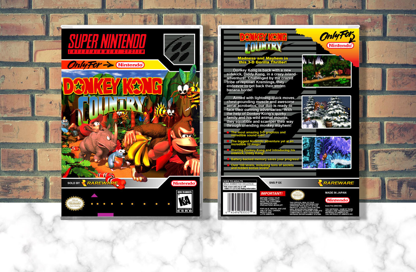 Donkey Kong Country, Case Color: CLEAR (Transparent)