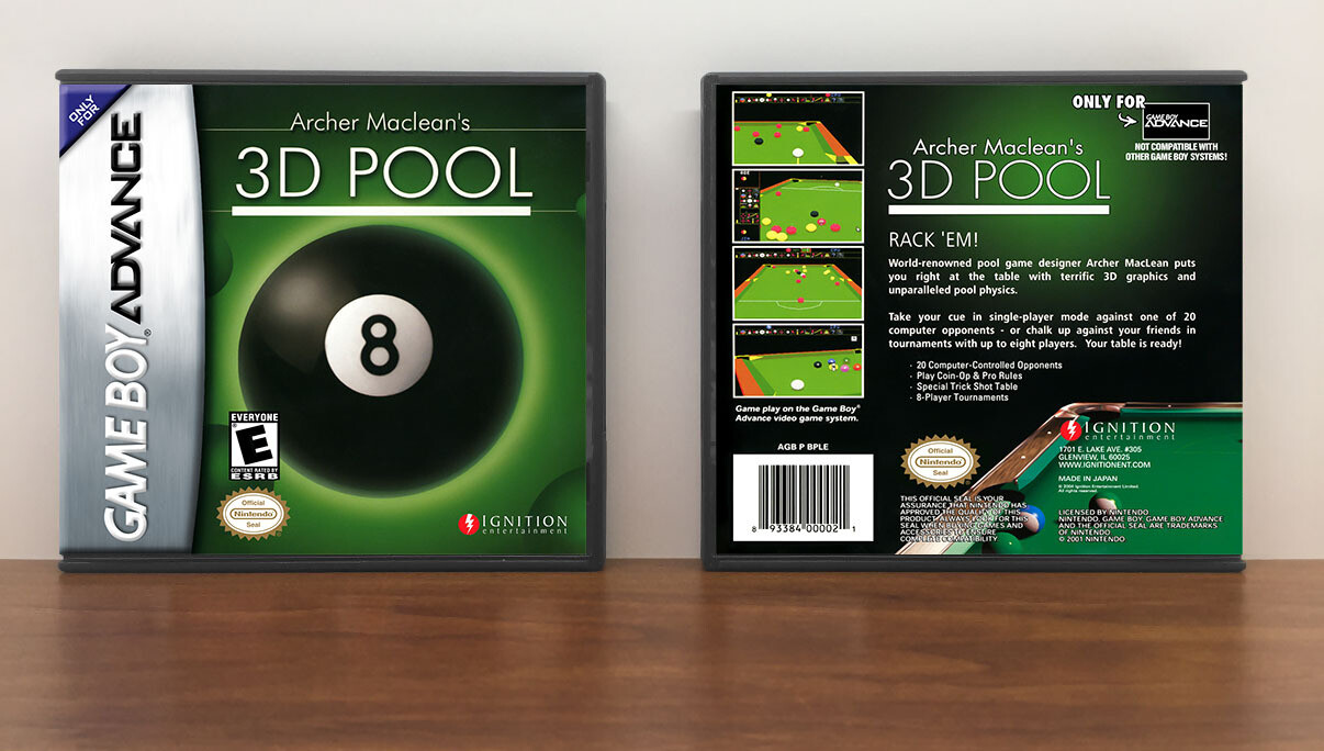 Archer Maclean&#39;s 3D Pool, Artwork Spine Color: Chrome