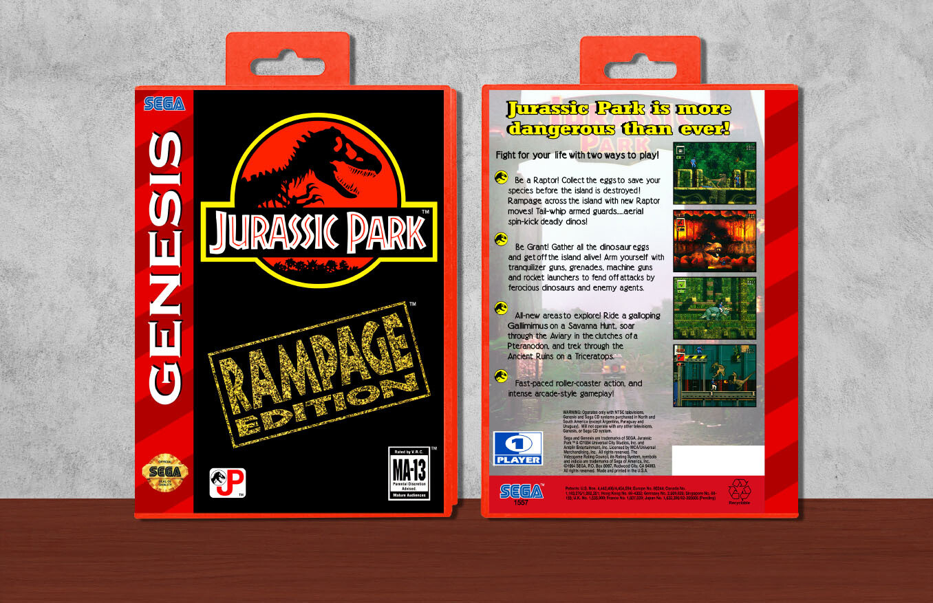 Jurassic Park: Rampage Edition, Case Color: Red