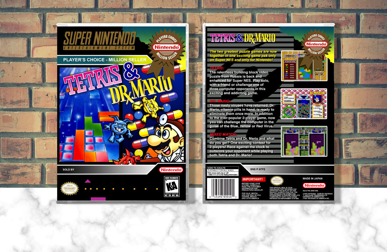 Tetris &amp; Dr. Mario (PC), Case Color: CLEAR (Transparent)