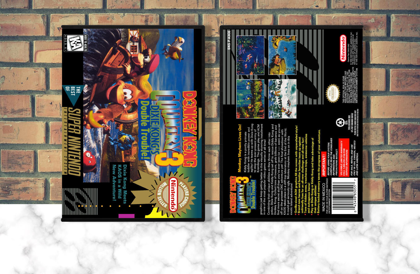 Donkey Kong Country 3: Dixie Kong&#39;s Double Trouble (PC), Case Color: DARK GREY (OEM DS CASE COLOR)