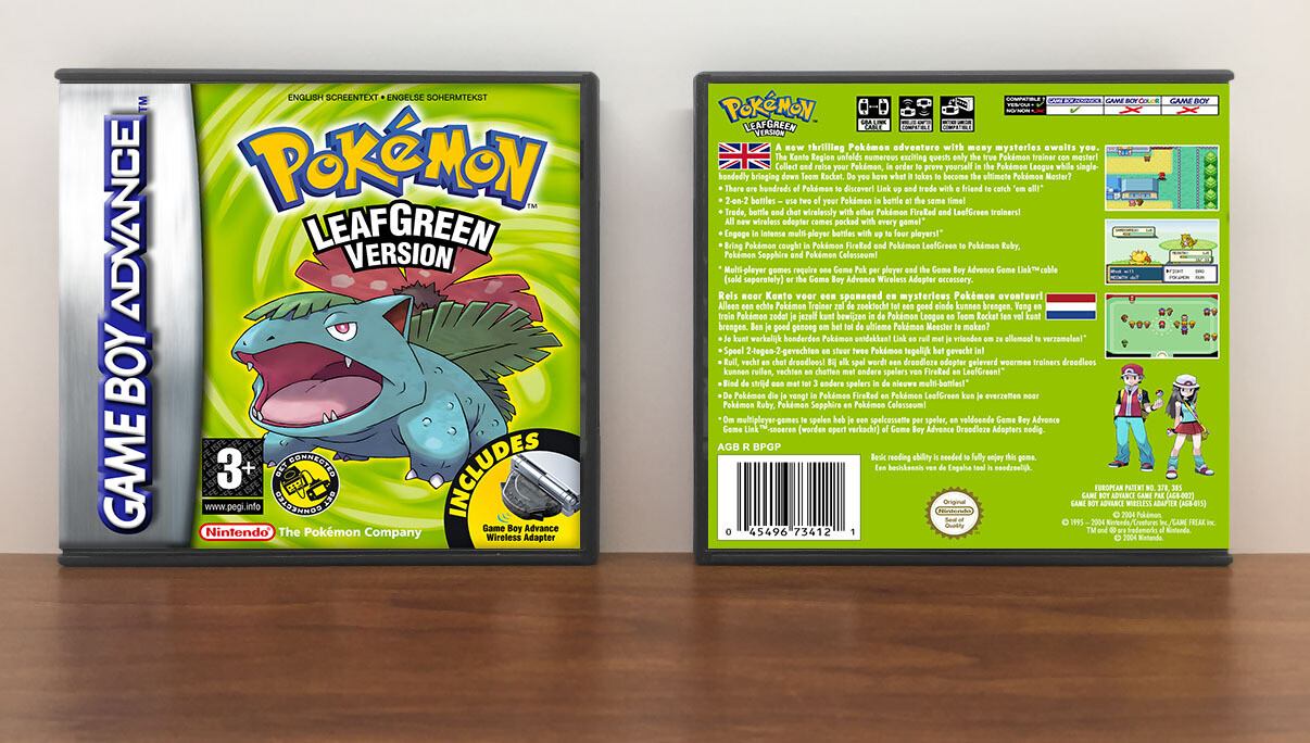 Pokemon LeafGreen Version (PAL), Artwork Spine Color: Chrome