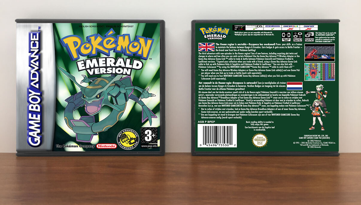 Pokemon Emerald Version (PAL), Artwork Spine Color: Chrome