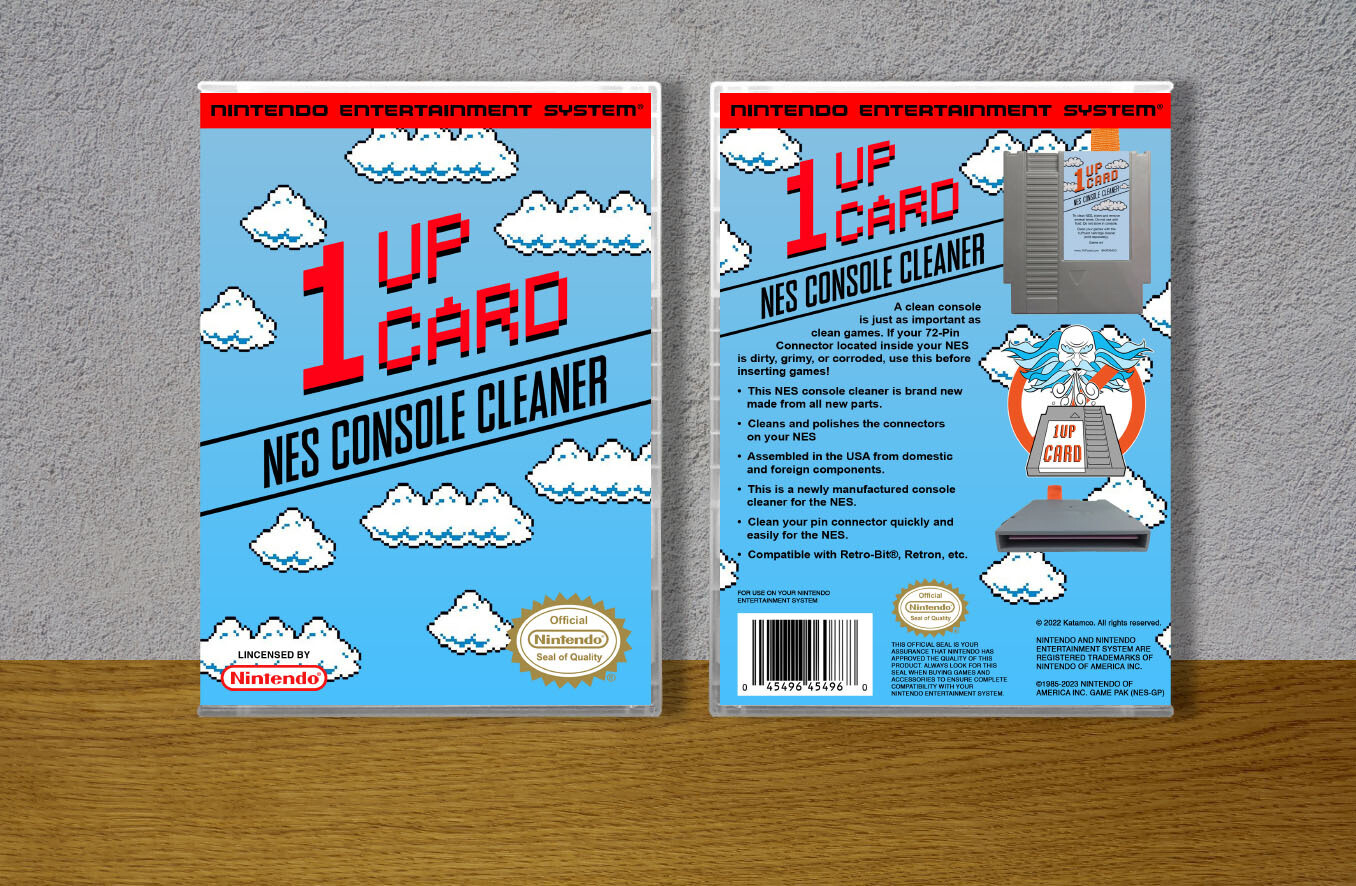 1UP Card - NES Console Cleaner, Case Color: CLEAR (Transparent)