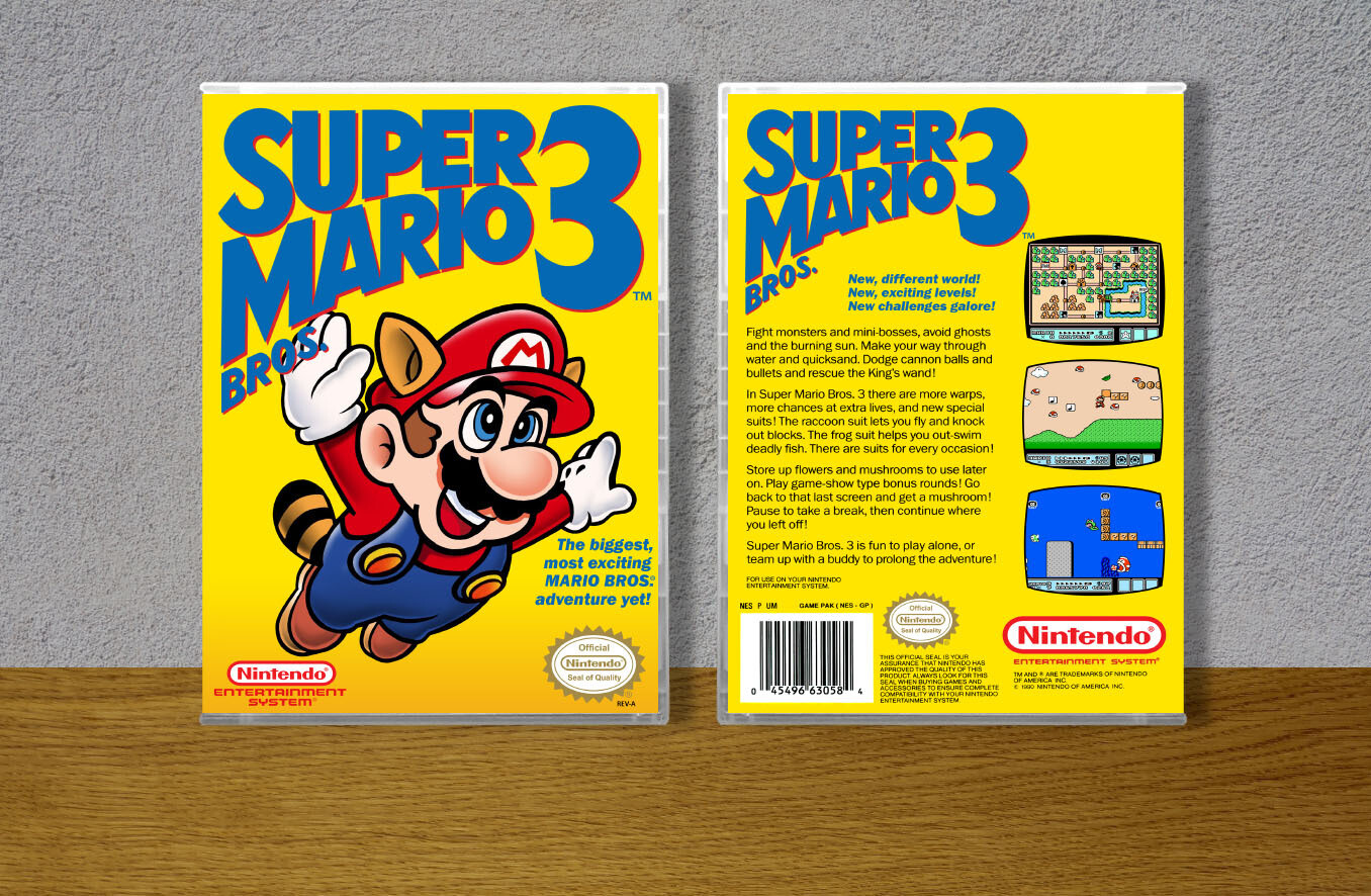 Super Mario Bros. 3 (Left Bros), Case Color: CLEAR (Transparent)
