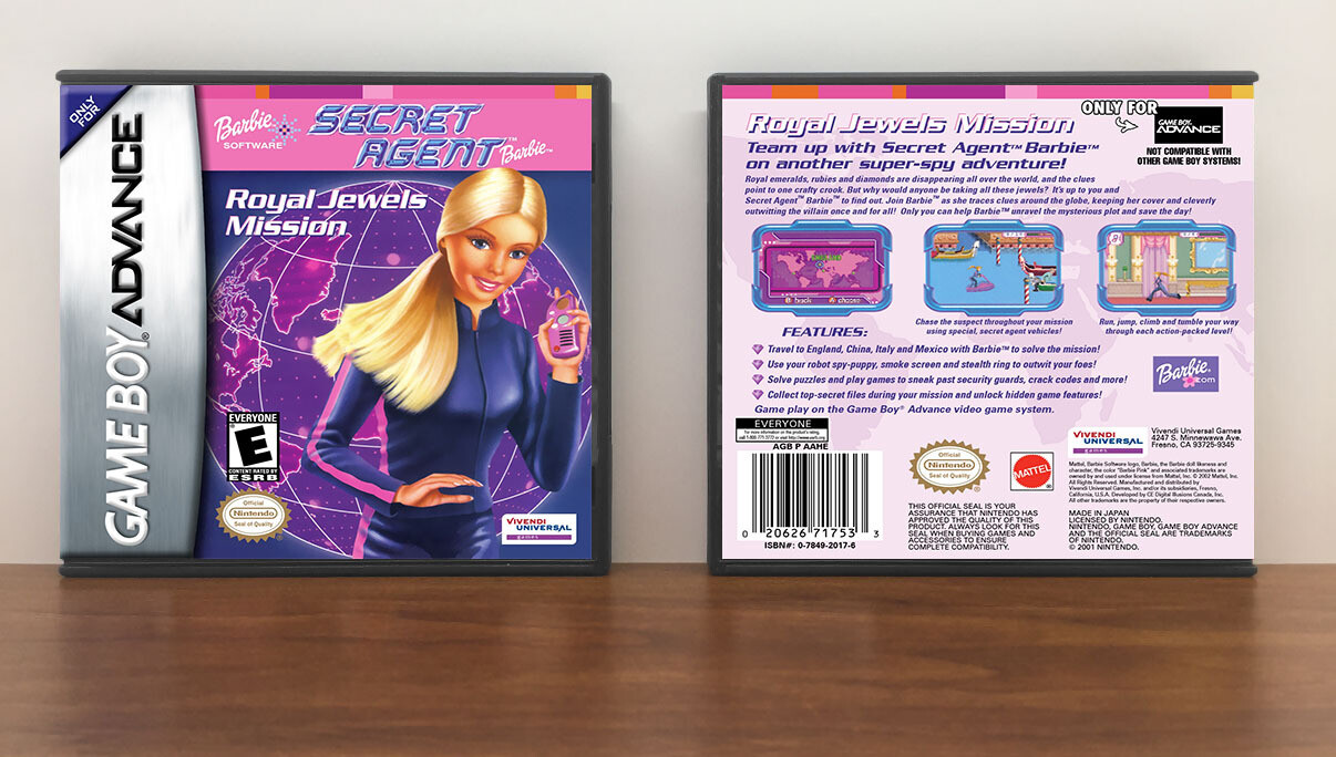 Barbie Software - Secret Agent Barbie: Royal Jewels Mission, Artwork Spine Color: Chrome