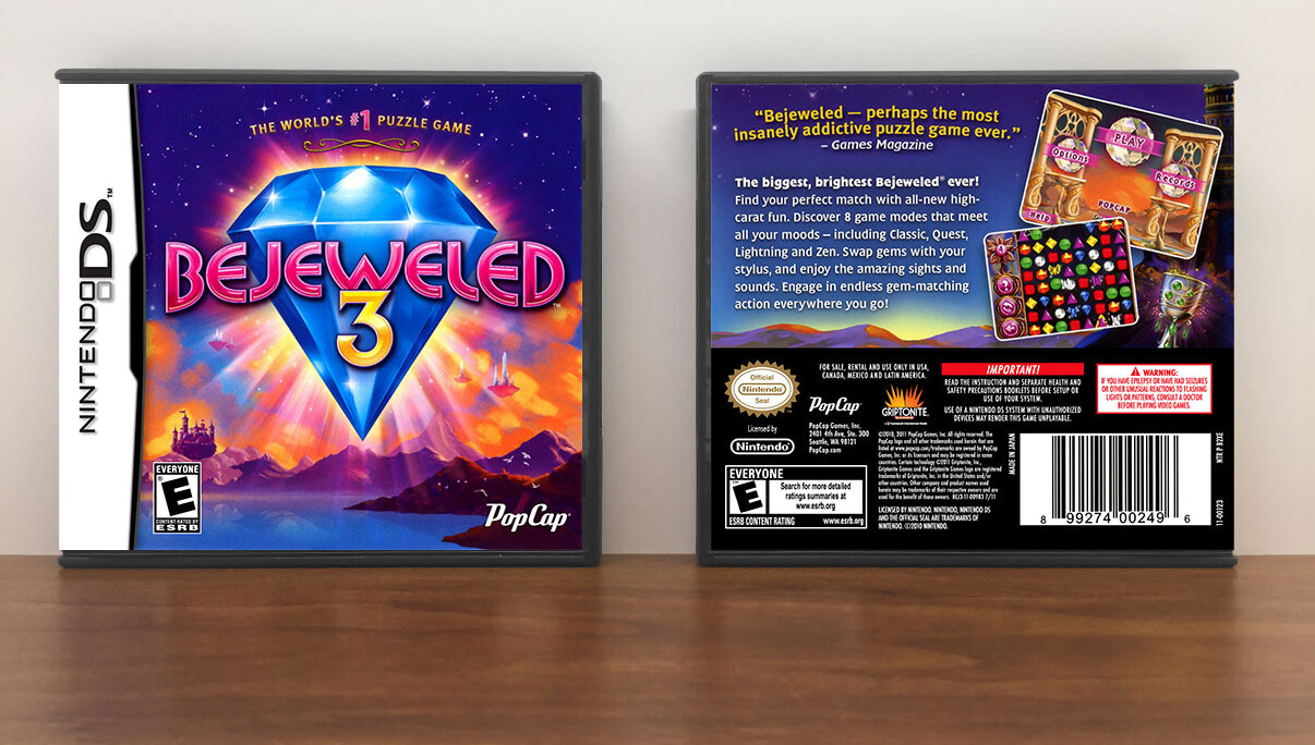 Bejeweled 3, Case Color: DARK GREY (OEM DS CASE COLOR)